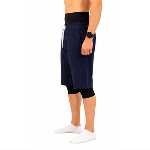 Short de bain tricoté à cordon de serrage pour homme, séchage rapide, longueur genou, couleur unie, pour sports d'été, gym et natation - Product Image 6