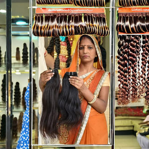 Vente en gros 100% pas cher naturel temple vietnamien vierge cheveux humains non traités sinus noir droit tissage faisceaux de cheveux humains - Product Image 3