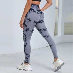 Leggings de yoga taille haute pleine longueur en Spandex uni 220g, extensibles dans les quatre sens, sans couture, avec taille élastique, pour femme - Product Image 4