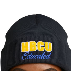 Hbcu หมวกบีนนี่ Sigma Gamma Rho อะคริลิคสีดำมีการศึกษาปักลายชาวกรีก sorority Divine Beach Headwear - Product Image 4