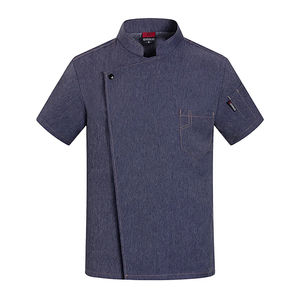 Camisa de Chef Ejecutiva Blanca OEM, 100% Algodón, Transpirable, Unisex, Manga Corta, Logotipo Personalizado, Marca Personalizada, Cocina, Restaurante, Bar - Product Image 1