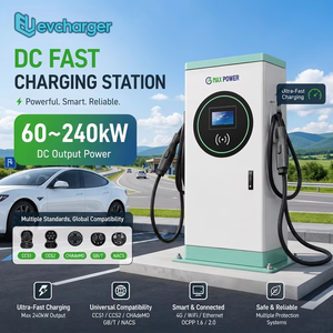Chargeur rapide double DC 60kW-240kW blanc à montage au sol CCS GB/T CHAdeMO NACS pour voitures électriques - Product Image 1
