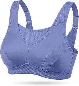 Women's Scoop Neck Racerback Sports Bra Medium Support Breathable <b>Mesh</b> Fitness Workout <b>Top</b> Solid Color Seamless Design - Product Image 1