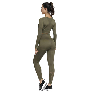comfortable athletic clothing for fitness yoga and exercise sessions with <b>seamless</b> <b>leggings</b> activewear yoga set - Product Image 6