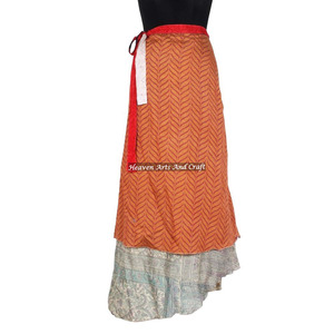 Compra de Faldas de Playa de Seda Vintage, Tipo Sari, de 2 Capas, Reversibles, Mágicas, de Seda, Largas, Multiusos, de Doble Capa - Product Image 3