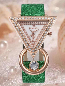 NW1434 Women Gold Leather Strap Trendy Personalized Luxury Women's Quartz Watch - Product Image 5