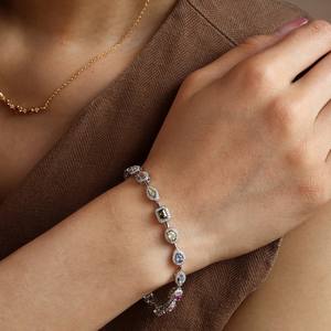 Bracelet tennis en zircon arc-en-ciel, bracelet multigemme coloré, bijoux de mariée, cadeau pour elle - Product Image 5