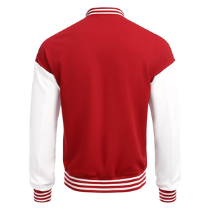 <b>Top</b> Quality Varsity Jackets For Boys Red Color And White Sleeve Stand Collar 360 GSM Street Wear Adult Men's Varsity Jacket - Product Image 2