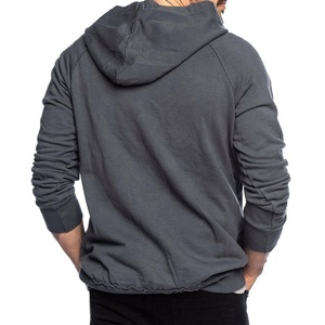 Sudadera con capucha de manga larga de ajuste holgado de algodón 100% para hombre, Jersey holgado liso, sudadera anticontracción, ropa de calle de punto sólido para - Product Image 2
