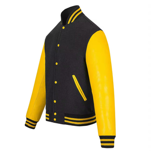 Wholesale <b>Men</b> Varsity Letterman Bomber Winter <b>Jackets</b> Patchwork Custom Hooded - Product Image 2
