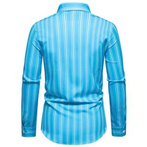 Chemise décontractée et professionnelle à manches longues et col rond, coupe ajustée, respirante, séchage rapide, en polyester/coton écologique, collection automne 2026 - Product Image 5