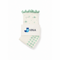 Calcetines de Algodón Personalizados Antideslizantes con Diseño de Estrellas y Agarres en Forma de Corazón, Largura hasta el Tobillo, para Uso Diario, Temporada de Primavera