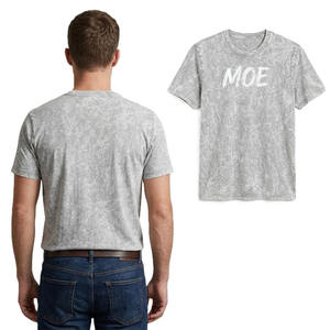Camiseta de Hombre al por Mayor Personalizada con Lavado Ácido Vintage, de Algodón Premium, Manga Corta, Cuello Redondo, Teñido Mineral, Estilo Urbano - Product Image 2