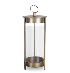 <b>Brass</b> <b>Lantern</b> Candle Holder with Glass Panel and Ring Handle for Home Decoration - Product Image 3