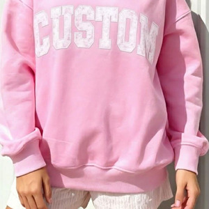 Sudadera Personalizada 2026 de Color Rosa, Corte Regular, Cuello Redondo, Unisex, Felpa de Algodón, Manga Larga, para Invierno - Product Image 3