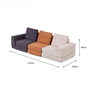 Luxury Upholstered Square Fabric <b>Sofa</b> Set | Modern 3-Seater Sectional Tufted Sponge-Filled <b>Sofa</b> for <b>Living</b> <b>Room</b> Apartment Villa - Product Image 2