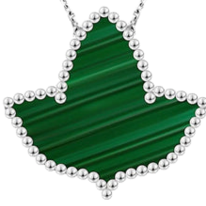 Collier en argent sterling AKA Green Malachite Ivy pour femme, élégant pendentif feuille de lierre en pierre verte, bijou de mode, cadeau de sororité - Product Image 6