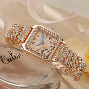 Reloj de Lujo para Mujer 2026, Nuevo de Fábrica, con Diamantes, Números Romanos, Acero Inoxidable, Correa con Pedrería, Cuarzo - Product Image 3