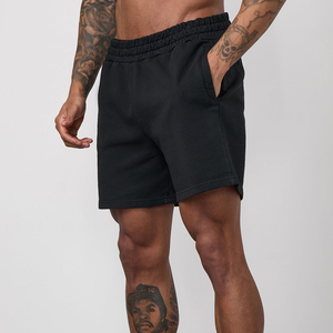 Shorts de sport pour hommes, style décontracté, taille mi-haute, en toile tricotée, respirants, avec cordon de serrage, style tendance, vente en gros - Product Image 1