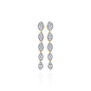 GLEAMORA ENTERPRISE Modern Long <b>Dangle</b> 18K Yellow Gold Women's <b>Earrings</b> Lab Grown Brilliant <b>Diamond</b> Accents Trendy OEM ODM - Product Image 1