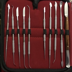 Kit de laboratoire dentaire professionnel en acier inoxydable RSI 10 pièces (ROUGE) Manuel pour le modelage des céramiques, artisanat dentaire, forceps d'extraction dentaire - Product Image 6