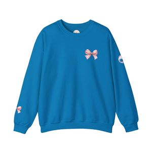 Sweat-shirt bleu roi à motif inspirant, en molleton doux, col rond, manches longues, vêtement décontracté et tendance pour tous les jours - Product Image 1