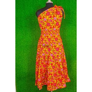 Hermoso Vestido Midi de Algodón con Estampado Floral Ecológico para Mujer, Estampado a Mano, con Encaje, para Bodas Indias, Casual, de Verano, para la Playa - Product Image 6