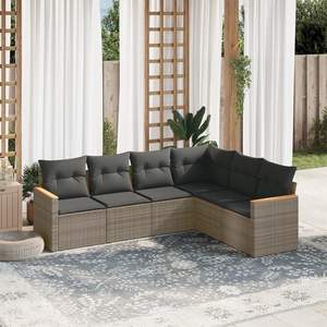 Conjunto de Sofás Modulares Grandes de Ratán PE Gris para Jardín, Colección Premium de Muebles para Exteriores - Product Image 1