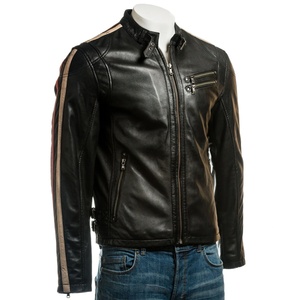 Custom Inside Pockets Design Top Selling Men Leather <b>Jacket</b> Trendy Stylish <b>Zip</b> <b>Up</b> Winter Season Solid Color Leather <b>Jackets</b> - Product Image 1