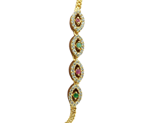 DIVYORO Bracelet chaîne plaqué or de luxe avec maillons ovales, bijoux à porter au quotidien pour femmes - Product Image 1