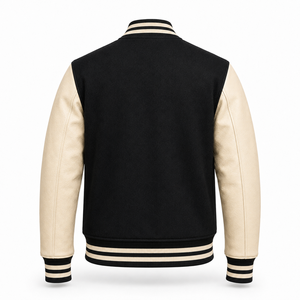 Wholesale Letterman Varsity <b>Jacket</b> Wool Body Cowhide <b>Leather</b> Sleeves Custom Logo Winter Baseball <b>Jacket</b> Supplier - Product Image 2