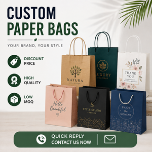 Luxury <b>Biodegradable</b> Kraft Brown <b>Paper</b> Bag Twisted Rope Handles Eco-Friendly Recyclable Packaging Offset Printed Logo Self - Product Image 5
