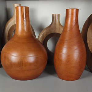 Jarrón Decorativo de Madera Tallada Ligero de Estilo Moderno, 100% Natural, Diseños Personalizados, Decoración del Hogar, MULTI CRAFT - Product Image 2