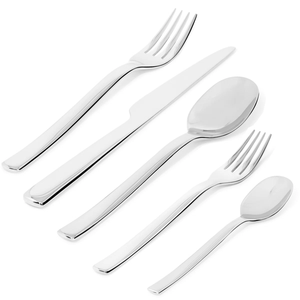 Ensemble de couteau, fourchette et cuillère en acier inoxydable écologique avec finition polie miroir, couverts de qualité supérieure en argent pour les dîners et les fêtes à bas prix - Product Image 2