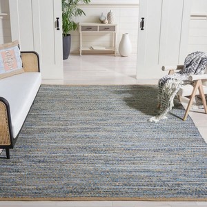 Tapis de salon rectangulaire en jute à rayures côtières, à poils ras, tissage plat, antidérapant, écologique, adapté aux animaux domestiques, pour pique-nique et salon - Product Image 4