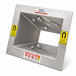 Séparateur magnétique industriel permanent en acier inoxydable avec trémie, piège à métaux pour la traitement des poudres et granulés - Product Image 1
