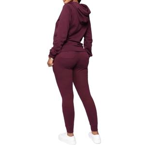 Elegante conjunto de chándal de 2 piezas, chándal personalizado con estampado abullonado para mujer, chándal de lana de algodón de gran tamaño, venta al por mayor, chándales para mujer 2026 - Product Image 4