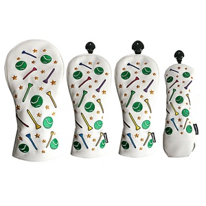 Funda para Palos de Golf SOSH4, Cuero PU Blanco, Bordado 3D con Patrón de Palos de Golf y Estrellas, Cierre Magnético, Estilo Blade, Personalizable - Product Image 5