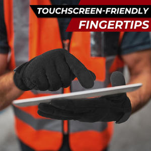 Guantes de Trabajo Mecánicos Amara de Cuero Sintético de Alta Calidad, con Pantalla Táctil, Flexibles, Transpirables, con Dorso de Spandex, Unisex - Product Image 4