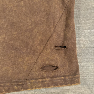 Custom Heavyweight Oversized Boxy <b>Fit</b> <b>Cropped</b> <b>T</b> <b>Shirt</b> Men Custom Screen Printing Vintage Washed Raw Hem Distressed Box <b>T</b> <b>Shirt</b> - Product Image 5