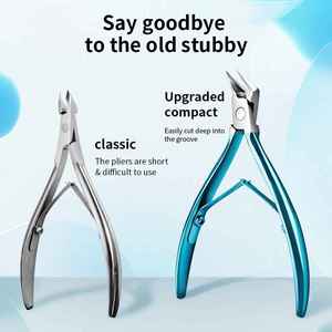 Professional Stainless Steel Curved Nail Nipper <b>Titanium</b> Color Cuticle Remover Nail Pusher Scraper Dead Skin Clipper Finger - Product Image 2