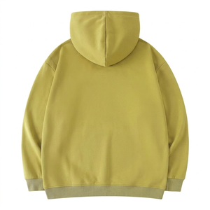 Sudadera con Capucha de Felpa de Algodón Grueso, Color Verde Oliva Chartreuse, Diseño Minimalista, Sudadera Urbana para Hombre, Sudadera Premium Verde Mostaza - Product Image 2