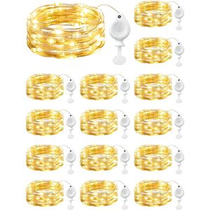 Brightown Set di 14 Luci Fatate LED, 2,1m 20 LED, Luci Scintillanti a Batteria, Impermeabili, Filo Argentato, Illuminazione per Feste - Product Image 1