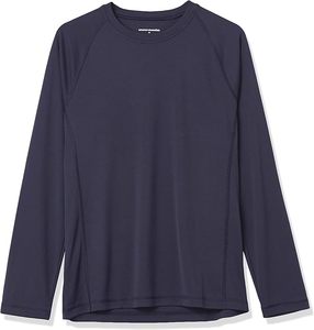 Women's Long Sleeve Rash Guard Solid Navy 100% Polyester Quick Dry <b>Swim</b> <b>Top</b> - Product Image 1