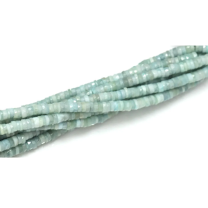 Cuentas Heishi Facetadas de Aguamarina Musgosa: Cuentas de Piedra Preciosa en Forma de Rueda de 5-7mm - Product Image 5