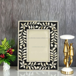 Cadre photo en incrustation d'os de qualité conçu par le fabricant, métal en résine et bois argenté fait à la main pour la décoration de la maison et de l'hôtel - Product Image 2