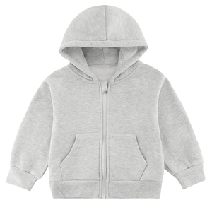Sudadera con capucha y cremallera 100% algodón para niños pequeños, con bolsillos, uniforme escolar, sudadera deportiva para niños y niñas - Product Image 4