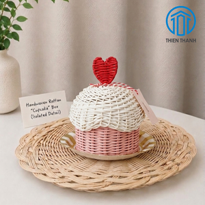 Élégant panier à cupcakes en rotin Gergean fait main, boîte cadeau en osier pour l'emballage de cadeaux du Ramadan et de l'Aïd, fabriqué au Vietnam - Product Image 2