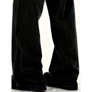 Jean en denim noir pour homme, style vintage, coupe droite, délavé effet whisker, écologique, respirant, pantalon streetwear tendance, tailles 28-42 - Product Image 2