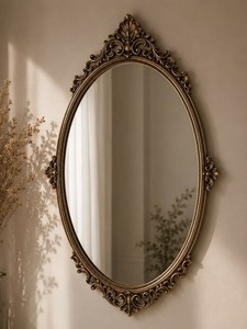 Contemporary Brass Framed Irregular Wall <b>Mirror</b> Set Decorative <b>Gold</b> <b>Circular</b> Design for Living Room Bedroom Home Interior - Product Image 3